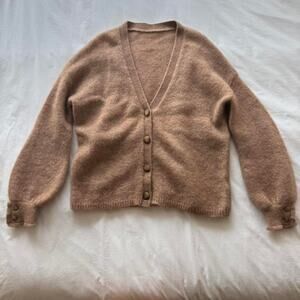 Sezane brown laine blended cardigan